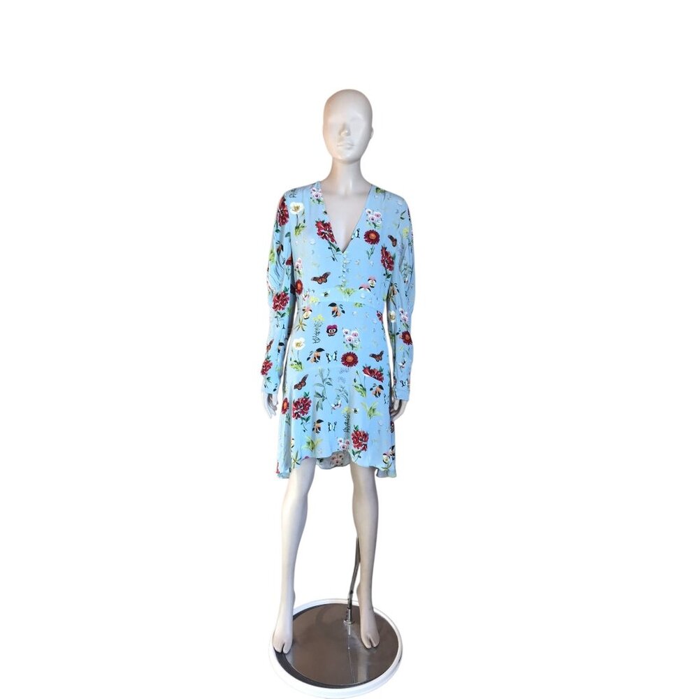 Joie Blue Floral Long Sleeve Dress